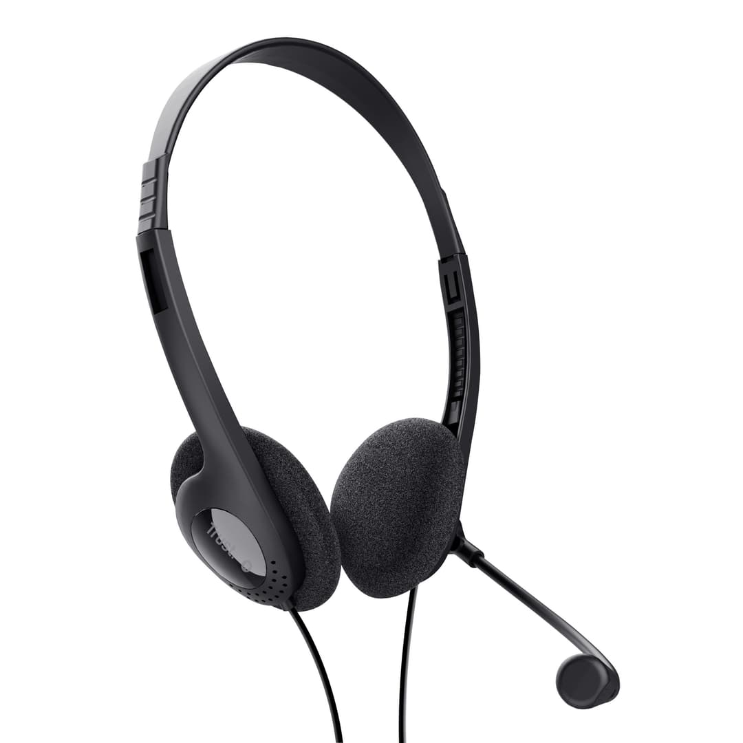 Trust Primo Chat Wired On-Ear Headset for PC and Laptop 21665 - Black - Image 2
