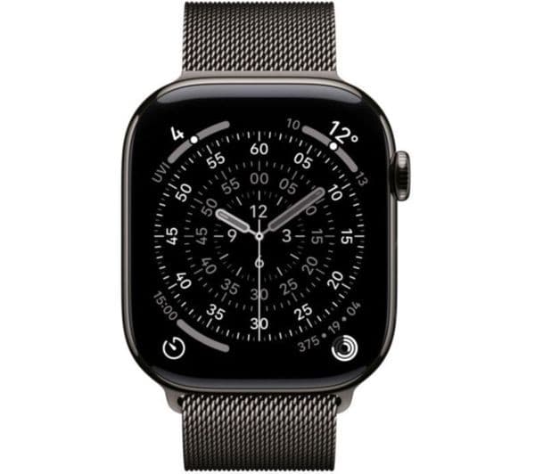 Apple Watch Series 11 GPS + Cellular 46mm Slate Titanium Case with Slate Milanese Loop - M/L - Image 2