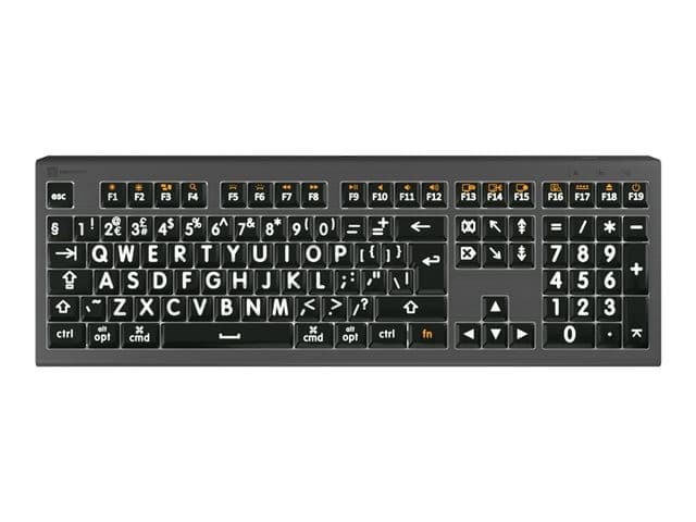 Logic Keyboards Largeprint ASTRA 2 Backlit Keyboard Mac - Grey