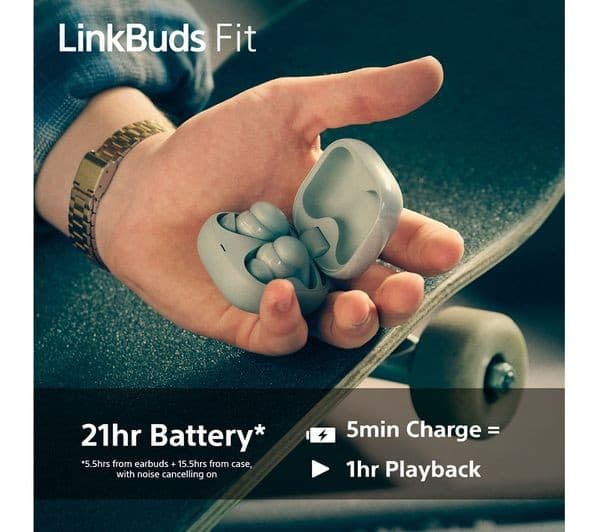 Sony LinkBuds Fit (WF-LS910N) Wireless Noise-Cancelling Earbuds - Green - Image 7