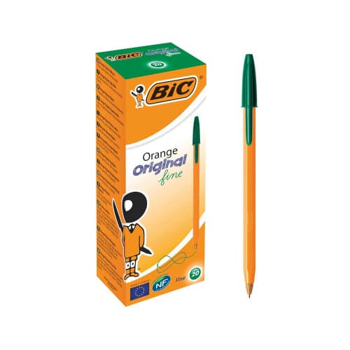 BIC Orange Fine Ballpoint Pen (Pack of 20) - Green - Image 1