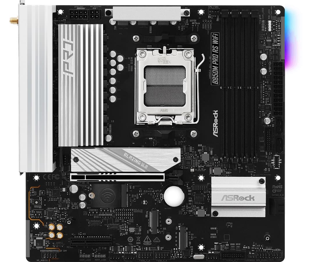 ASRock B850M Pro RS WiFi AMD B850 Socket AM5 Micro ATX DDR5 Motherboard - Image 2