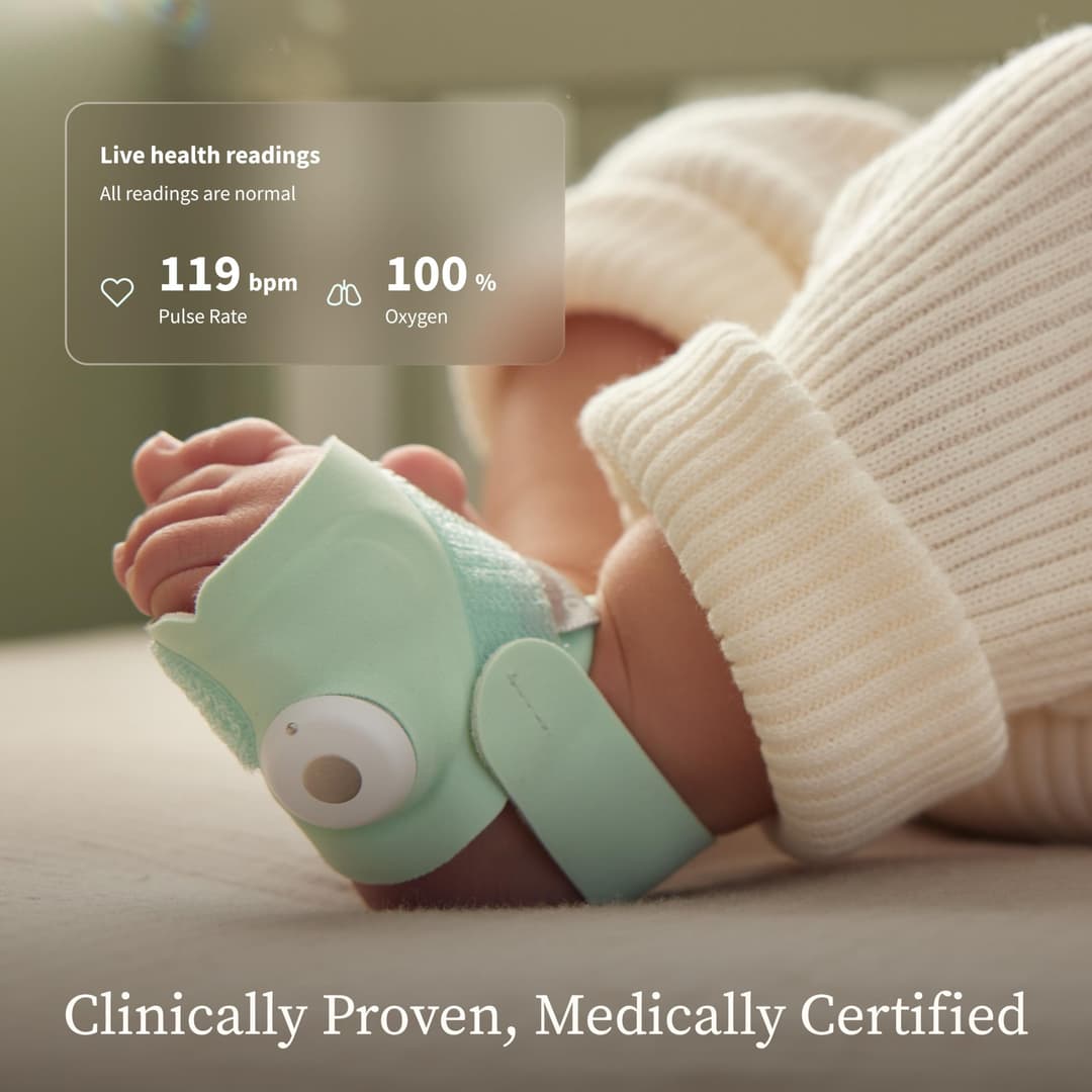 Owlet Dream Duo 3 Smart Baby Monitor System, Dream Sock + 2K HD Camera - Duo Mint - Image 4
