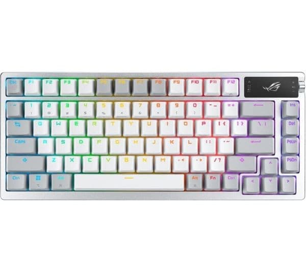 ASUS ROG Azoth 75% Wireless Mechanical Gaming Keyboard, ROG NX Snow Switches, UK Layout - Moonlight White