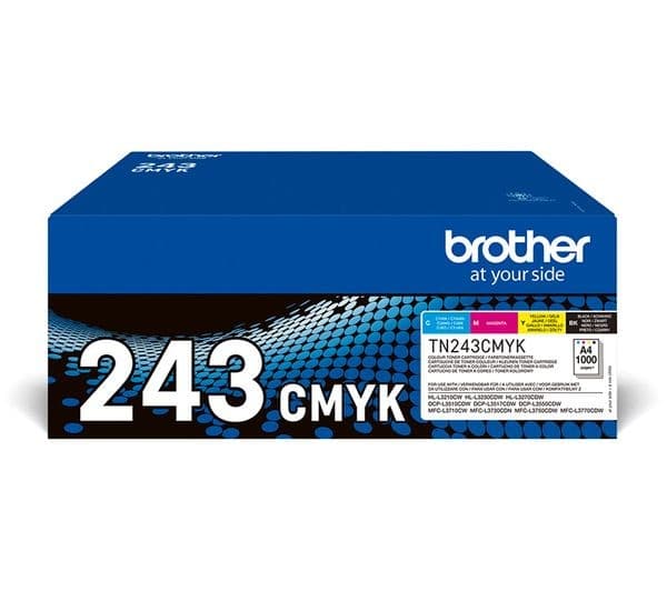 BROTHER TN243CMYK Cyan, Magenta, Yellow & Black Toner Cartridges - Image 1