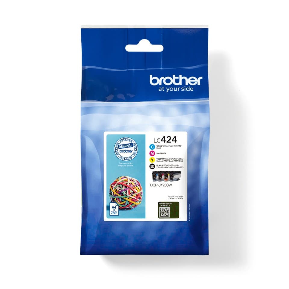 Brother LC424VAL ink cartridge 4 pc(s) Original Black, Cyan, Magenta, Yellow, 750 Pages Each