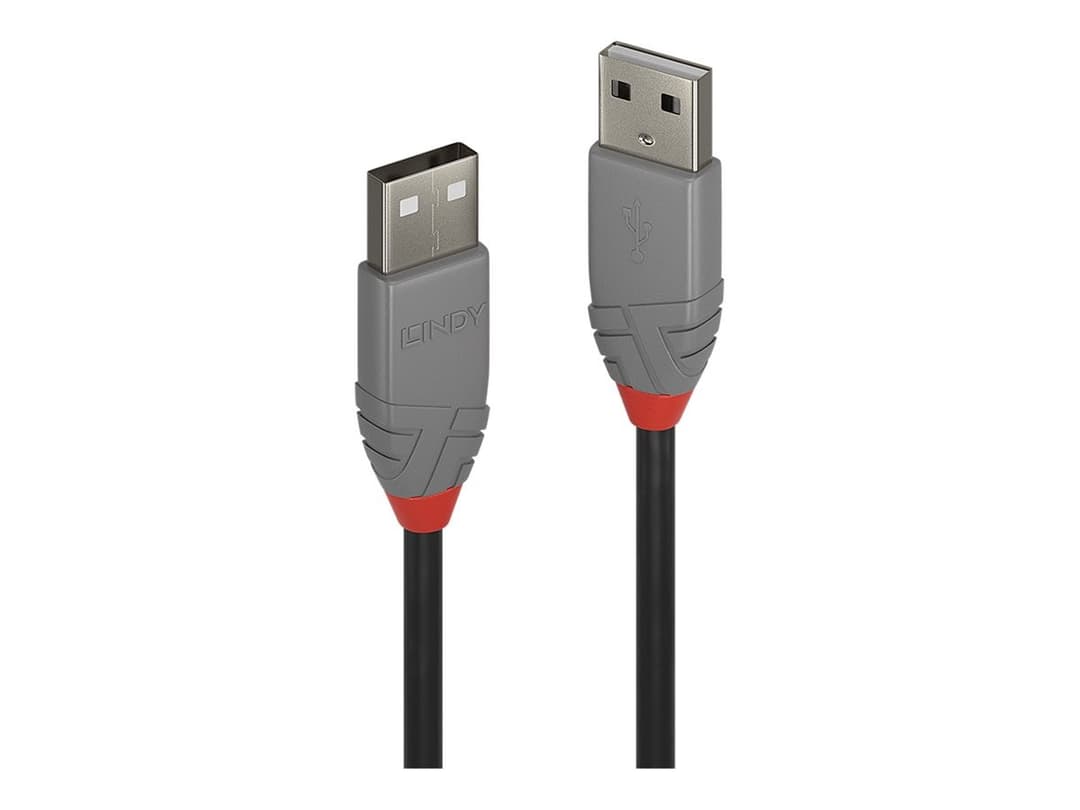Lindy 36693 Anthra Line USB 2.0 Type A to Type A Cable 2m - Black - Image 1