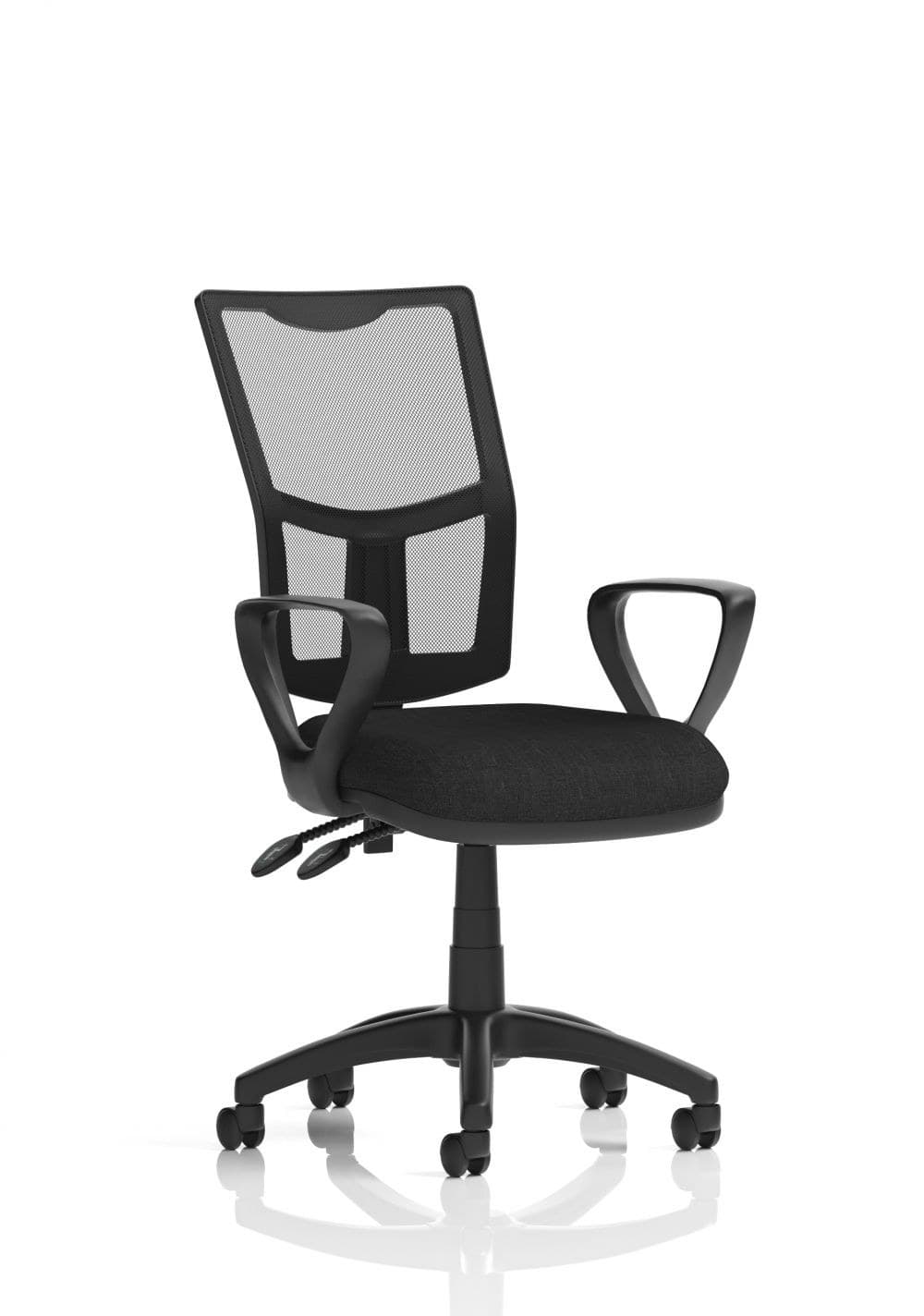 Dynamic Eclipse Plus II Lever Task Operator Chair Mesh Back Black - Loop Arms - Image 1