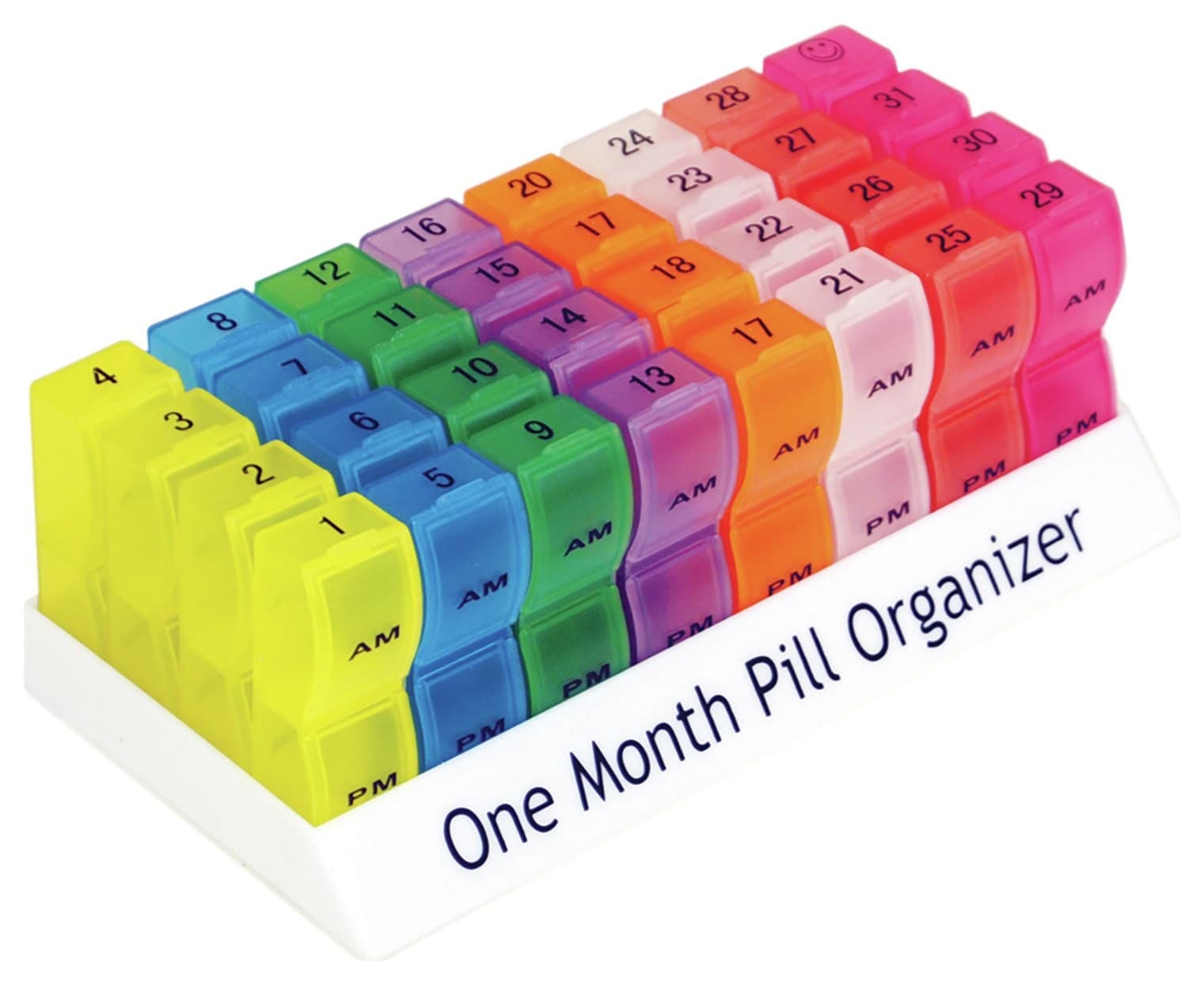 Aidapt One Month Pill Tablet Container Box 31 Day Organiser 64 Compartments AM/PM VM931AC