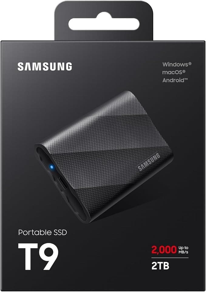 Samsung T9 Portable SSD USB 3.2 Gen 2x2 Up to 2000MB/s Black - 2TB (MU-PG2T0B) - Image 4