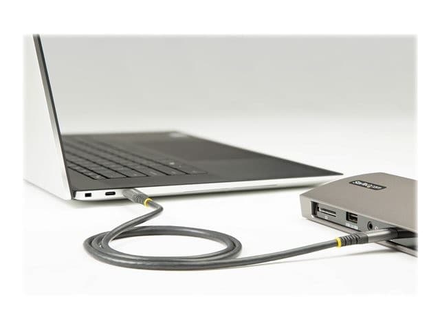 StarTech USB315CCV2M USB-C to USB-C Cable 2m 5Gbps 100W - Black/Grey - Image 4