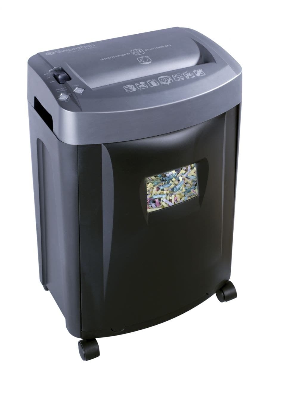 Swordfish 1000XC 10 Sheet Cross Cut Shredder - P-4 Security, 4 x 39mm Cut, 20 Litre Bin