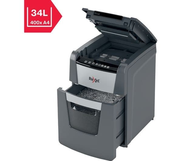 REXEL Optimum AutoFeed+ 100M 34L P5 Micro Cut Paper Shredder - Image 4