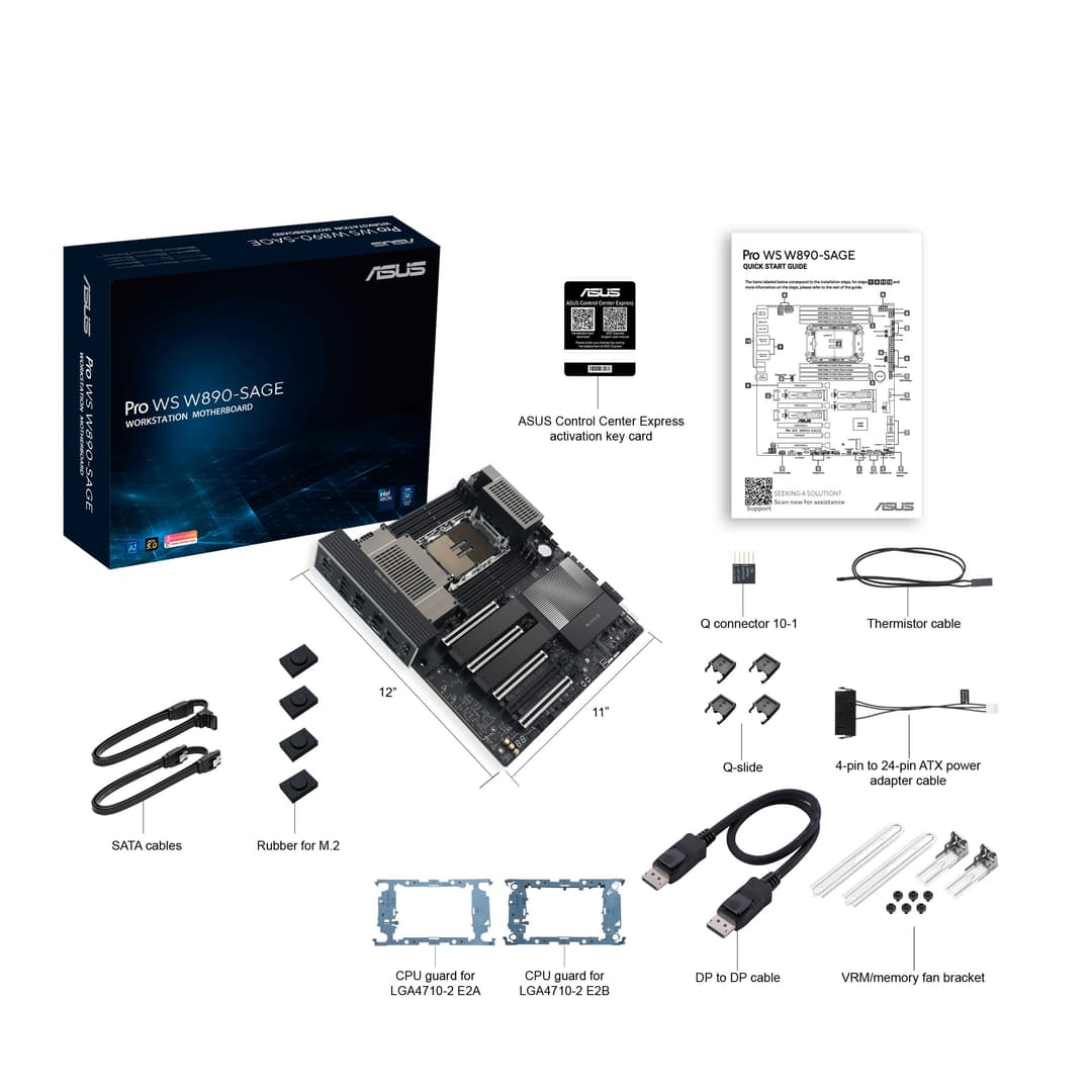 ASUS Pro WS W890-SAGE Intel W890 LGA 4710-2 DDR5 CEB Workstation Motherboard - Image 4