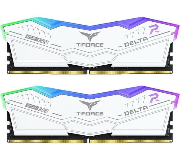 TEAMGROUP T-FORCE DELTA RGB 32 GB 8000 MHz DDR5 Memory Kit - 16 GB x 2, White