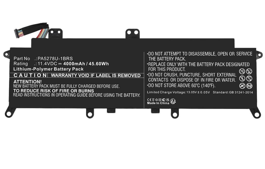 CoreParts Laptop Battery for Toshiba Portege X30 / Tecra X40 - 45.60Wh 11.4V 4000mAh Li-ion, Black - Image 1