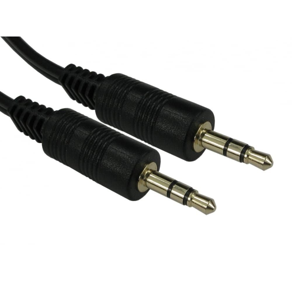 Cables Direct 1.2m 3.5mm Stereo Jack to Jack Audio Cable with Gold Connectors - Black (2TT-01)