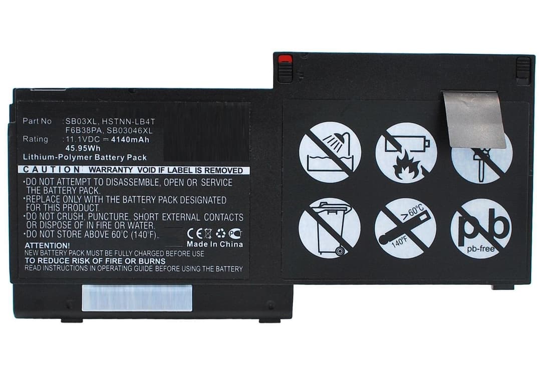 CoreParts MBXHP-BA0132 Replacement Battery for HP EliteBook 820 G1 / 820 G2 / 720 G1 / 725 G2 (SB03XL), 11.1V 4140mAh, 45Wh - Image 1