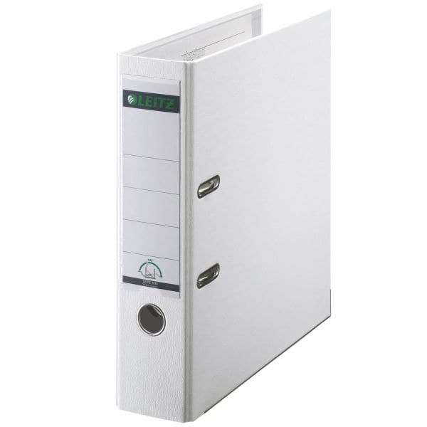 Leitz 180° Plastic Lever Arch File A4 80mm White (Pack of 10)