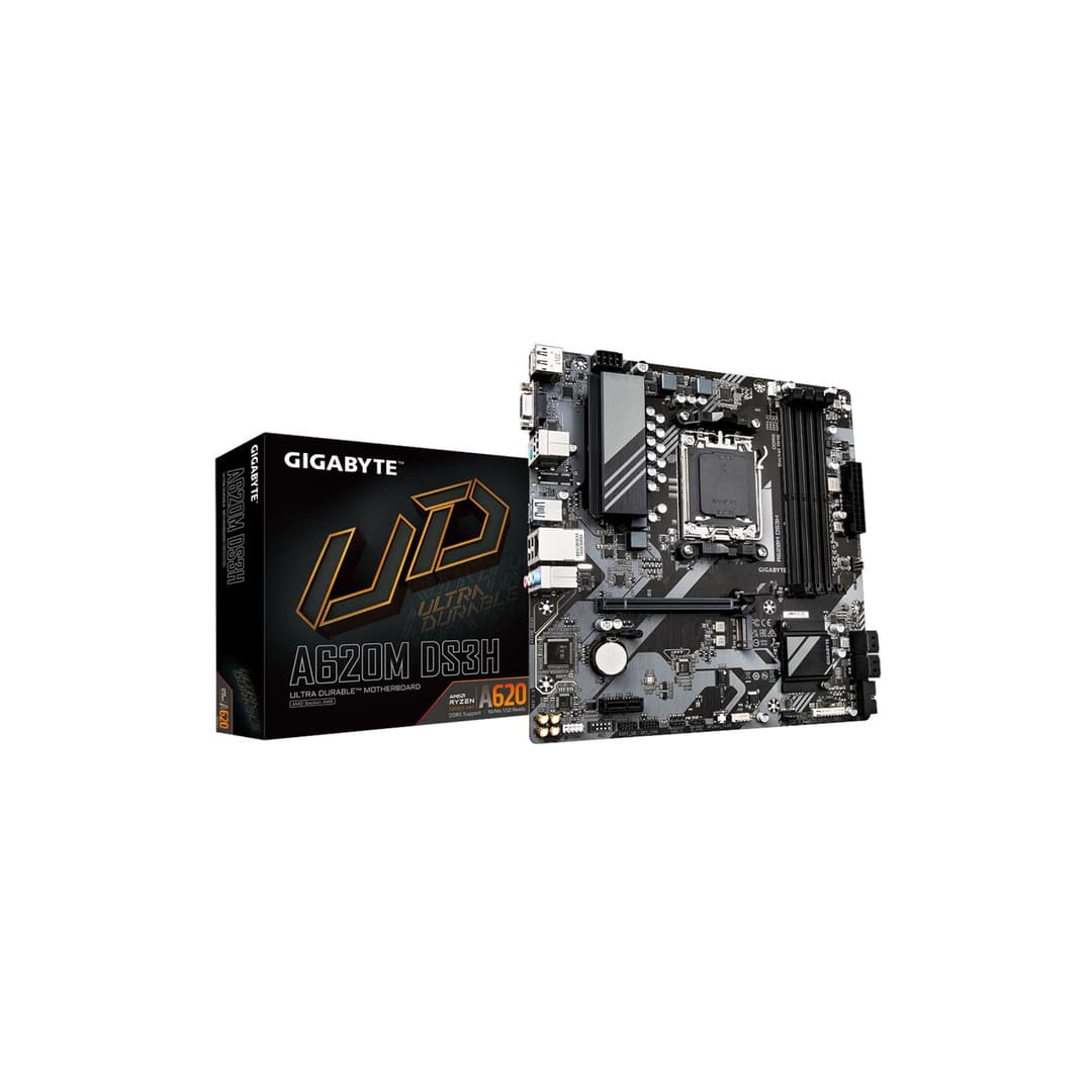 GIGABYTE A620M DS3H Micro ATX AMD Socket AM5 Motherboard - Image 1