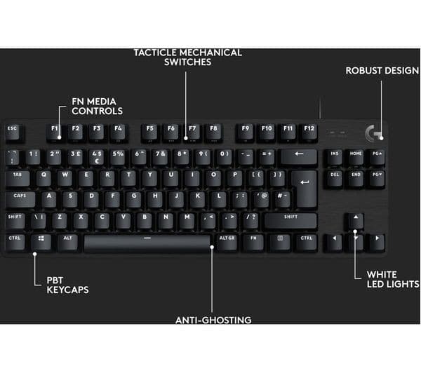 Logitech G413 SE TKL Gaming Keyboard Black - Image 7