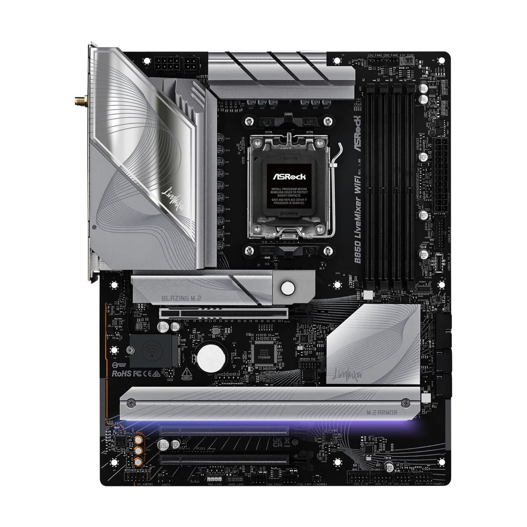 Asrock B850 LIVEMIXER WIFI AMD B850 DDR5 ATX Socket AM5 Motherboard - Image 2