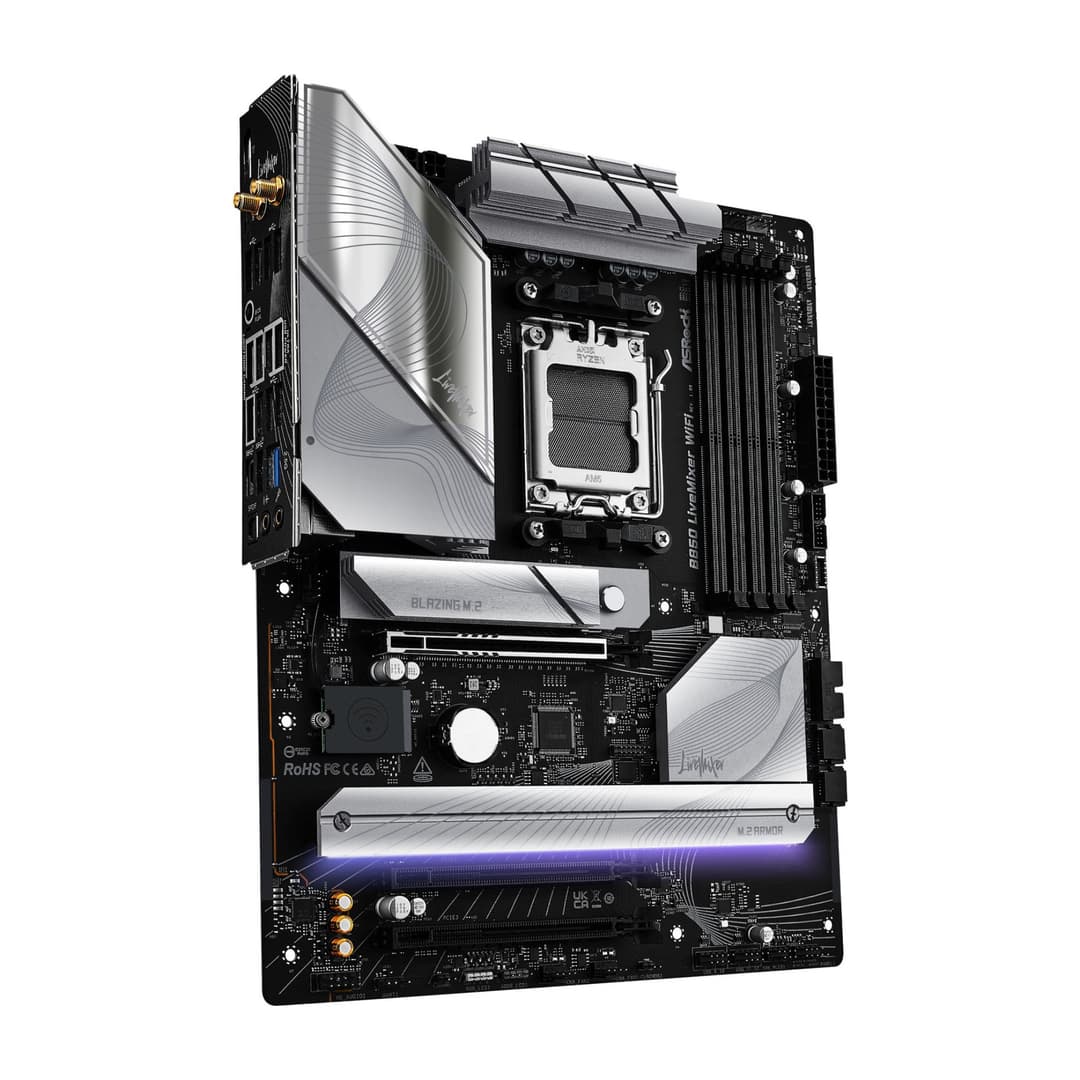Asrock B850 LIVEMIXER WIFI AMD B850 DDR5 ATX Socket AM5 Motherboard - Image 3