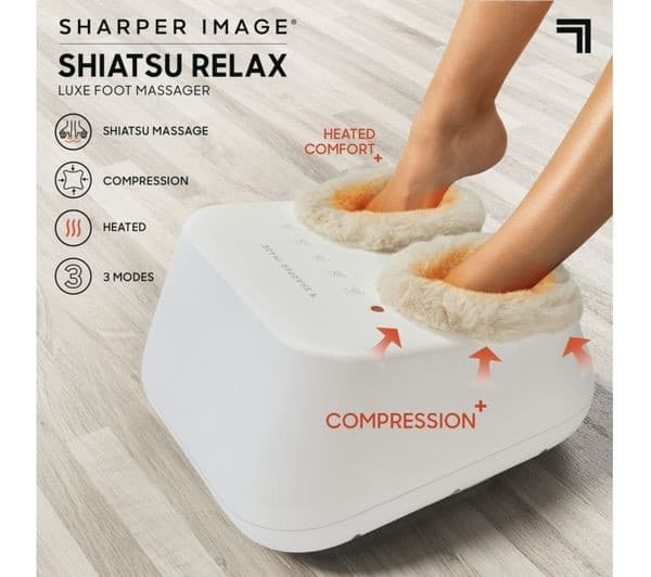 SHARPER IMAGE Shiatsu Foot Massager - White