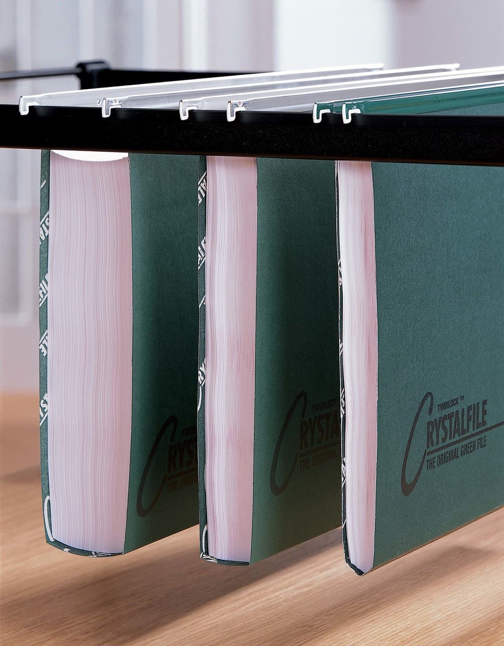 Rexel Crystalfile Classic Foolscap Suspension File 30mm Green (50) - Image 3