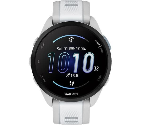 Garmin Forerunner 165 43mm GPS Running Smartwatch - Mist Grey/Whitestone