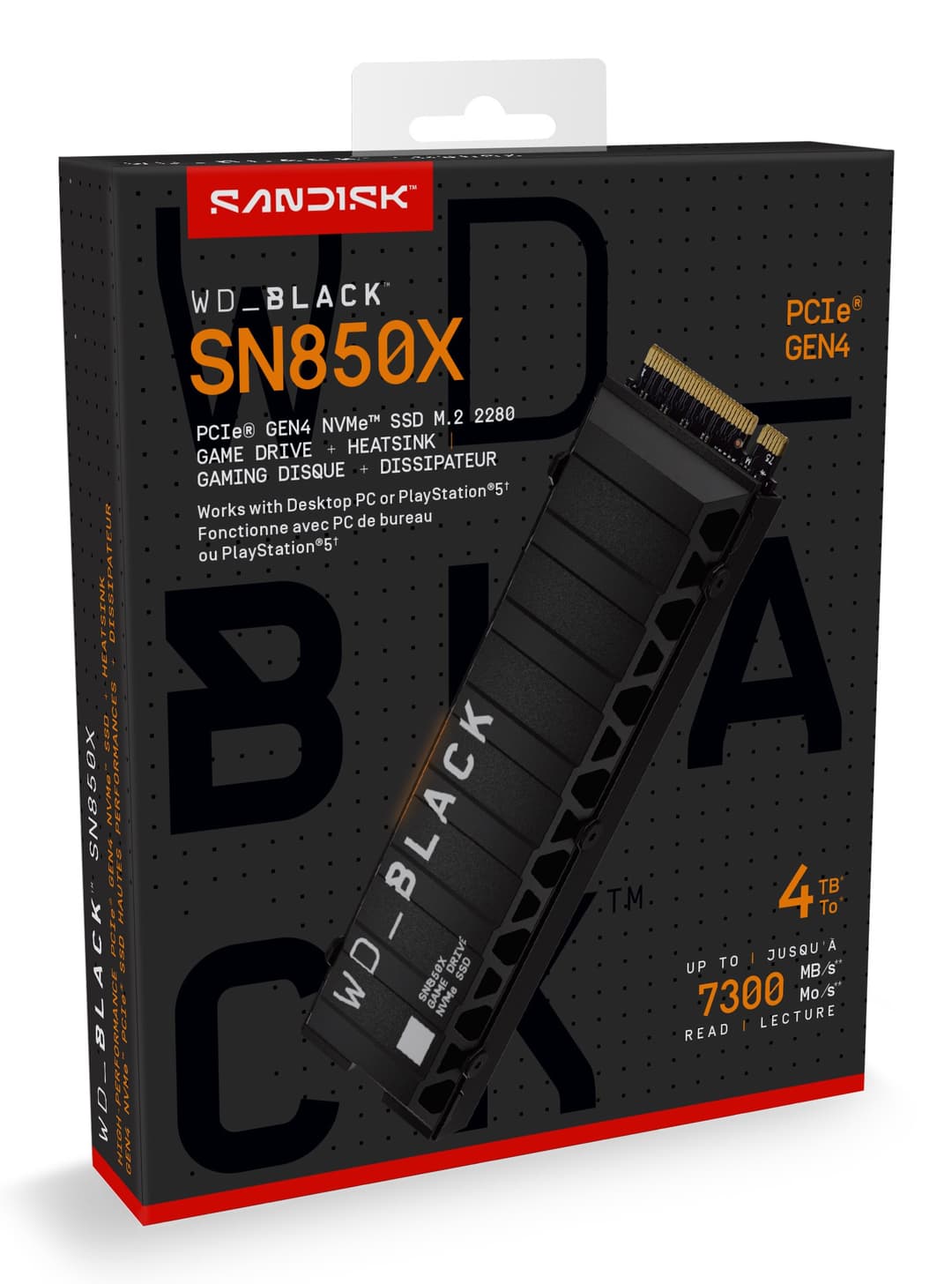 WD_BLACK SN850X 4TB M.2 2280 PCIe Gen4 NVMe SSD - With Heatsink - Image 2