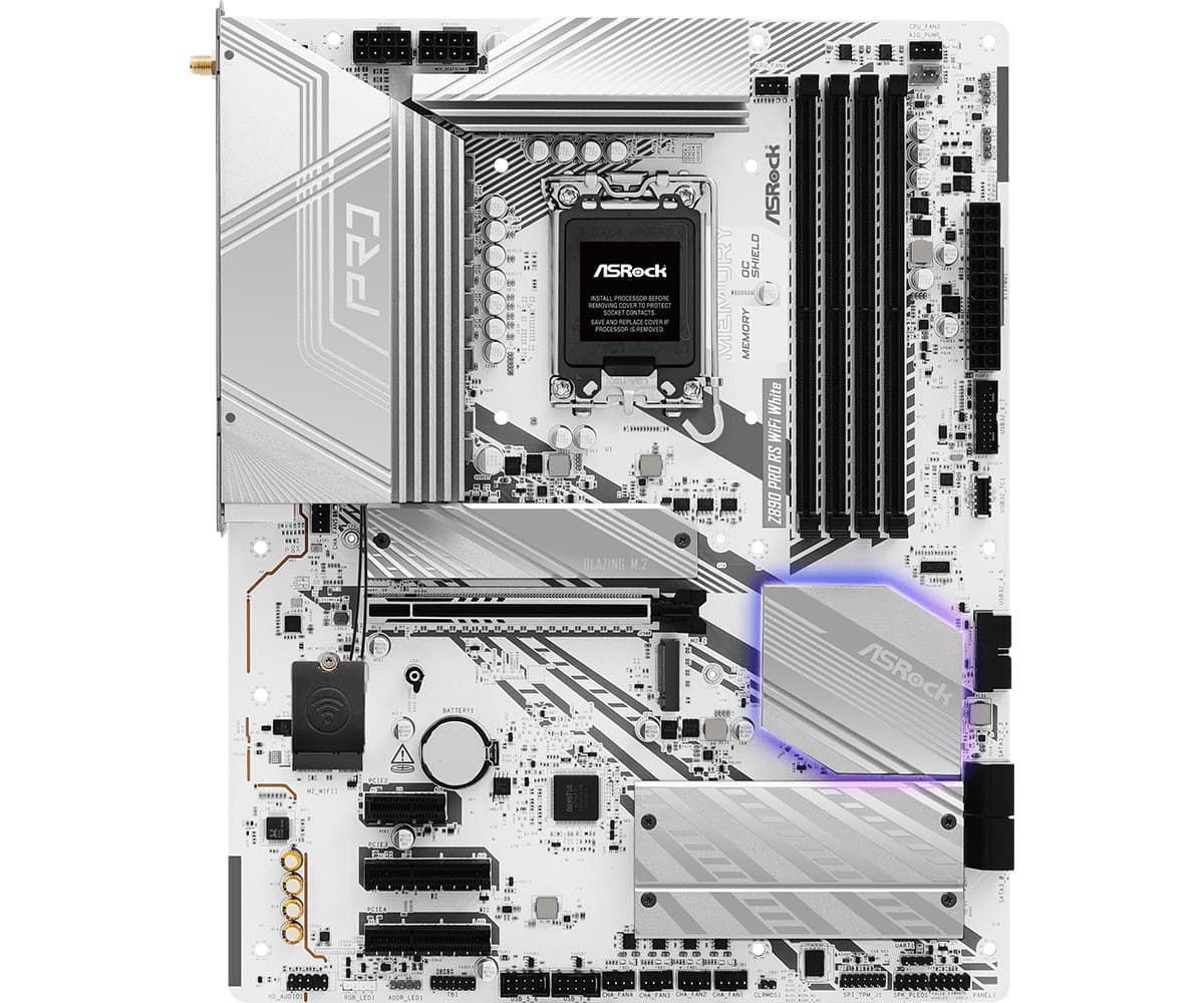 Asrock Z890 Pro RS WiFi White Intel Z890 LGA 1851 (Socket V1) DDR5 ATX Motherboard