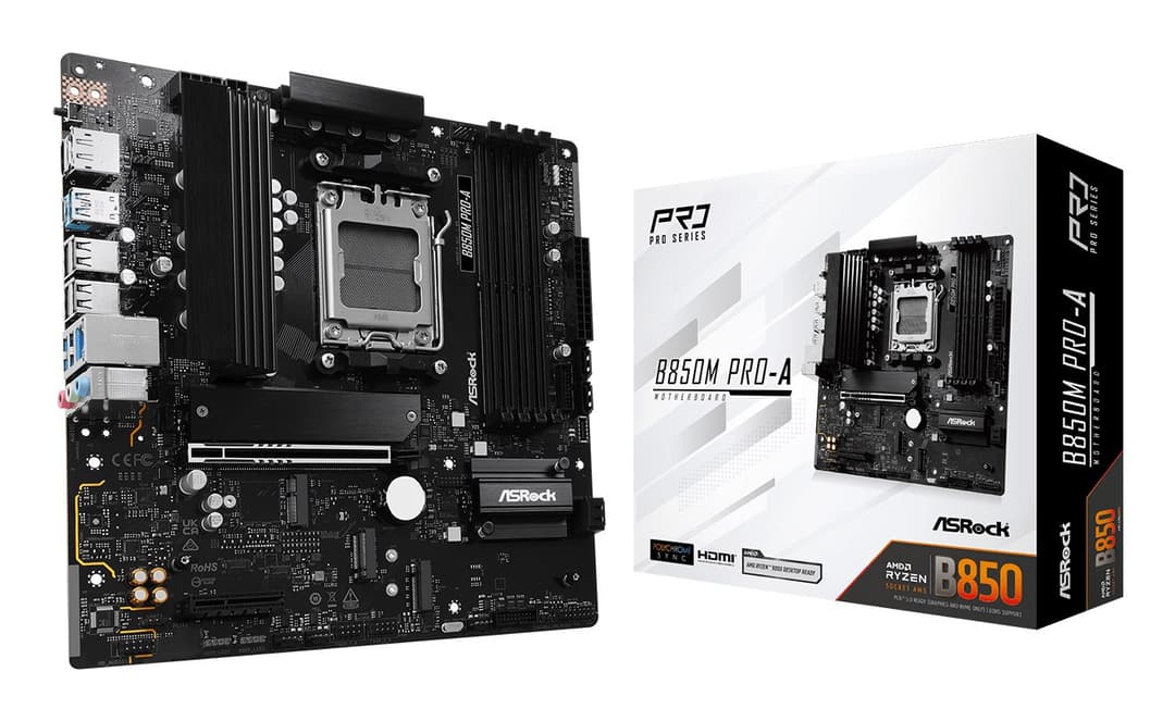 ASRock B850M Pro-A AMD B850 DDR5 Micro-ATX Socket AM5 Motherboard - No Wi-Fi - Image 6