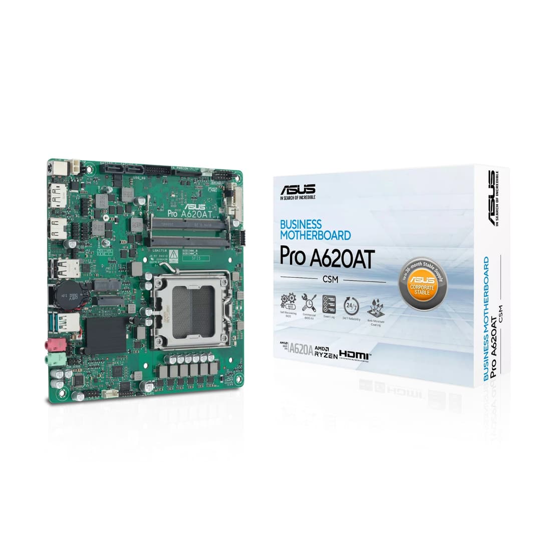 ASUS Pro A620AT-CSM AMD A620A DDR5 Thin Mini-ITX Socket AM5 Motherboard - Image 1