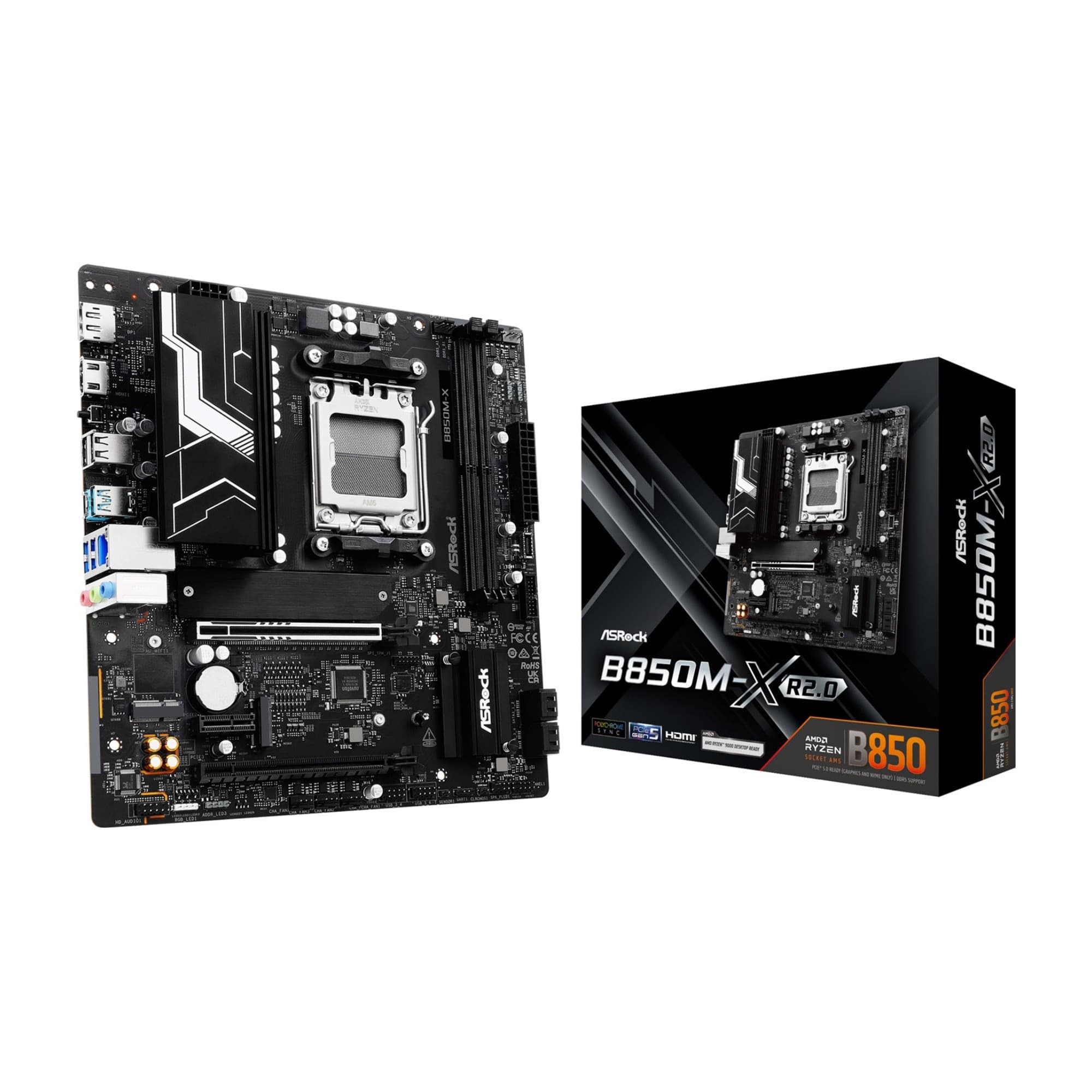 ASRock B850M-X R2.0 AMD B850 DDR5 Micro-ATX Socket AM5 Motherboard - No Wi-Fi