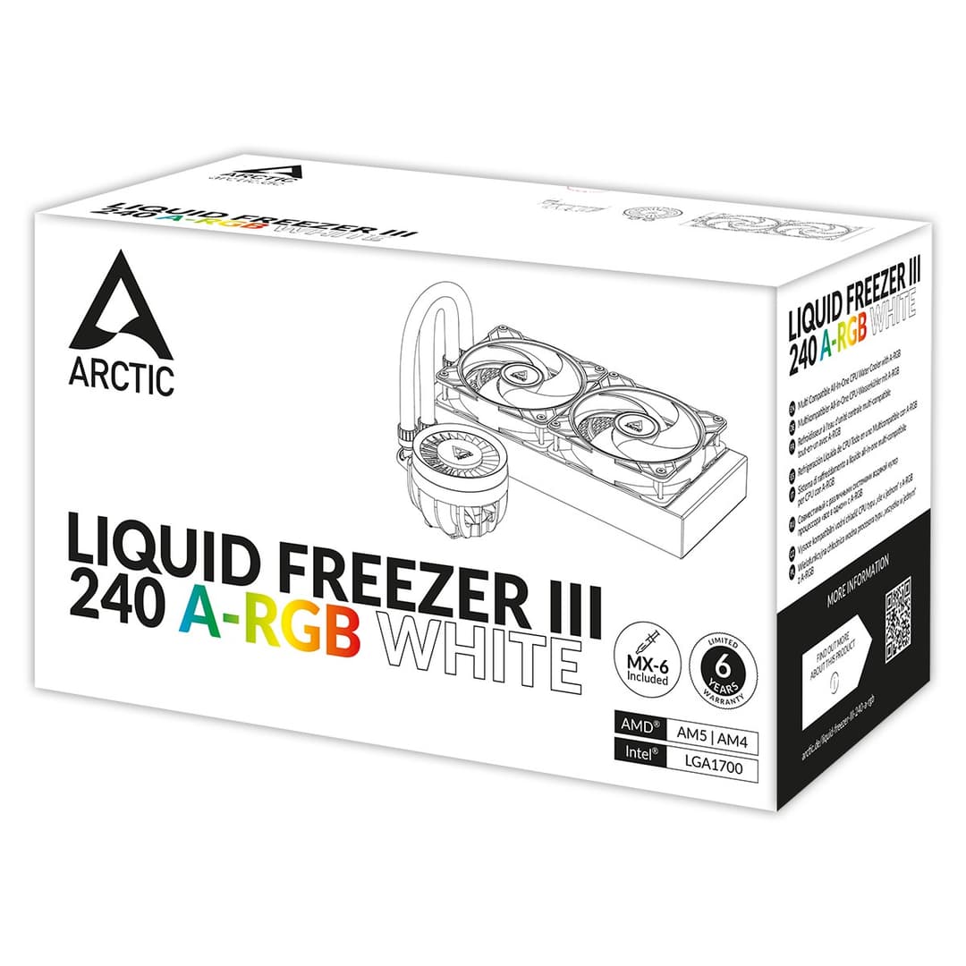 Arctic Liquid Freezer III 240 ARGB Intel/AMD AIO Liquid Cooler - White - Image 6