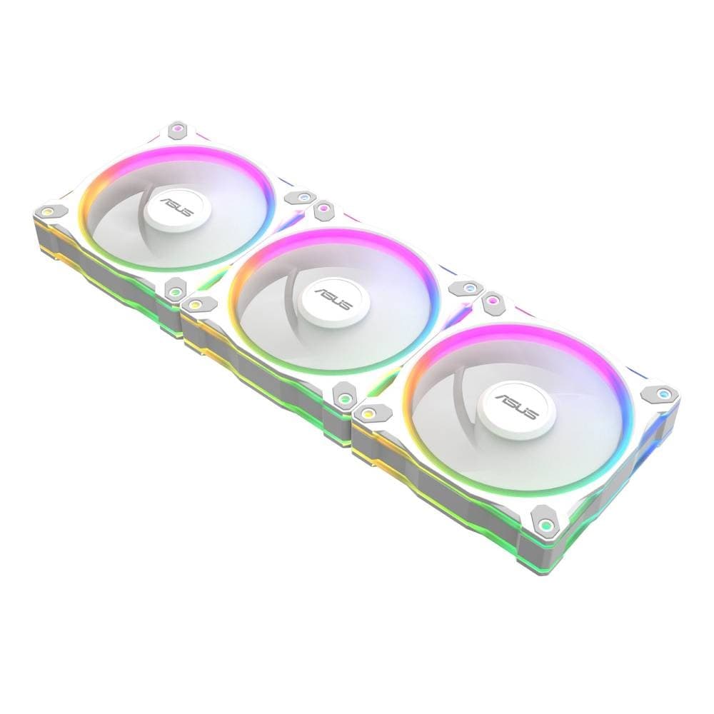 ASUS Prime MR120 ARGB 120mm Reverse PC Fan - White 3-Pack - Image 2