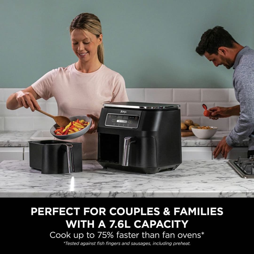 Ninja Foodi AF200UK 4-in-1 Dual Zone Air Fryer 7.6L Black - Image 8
