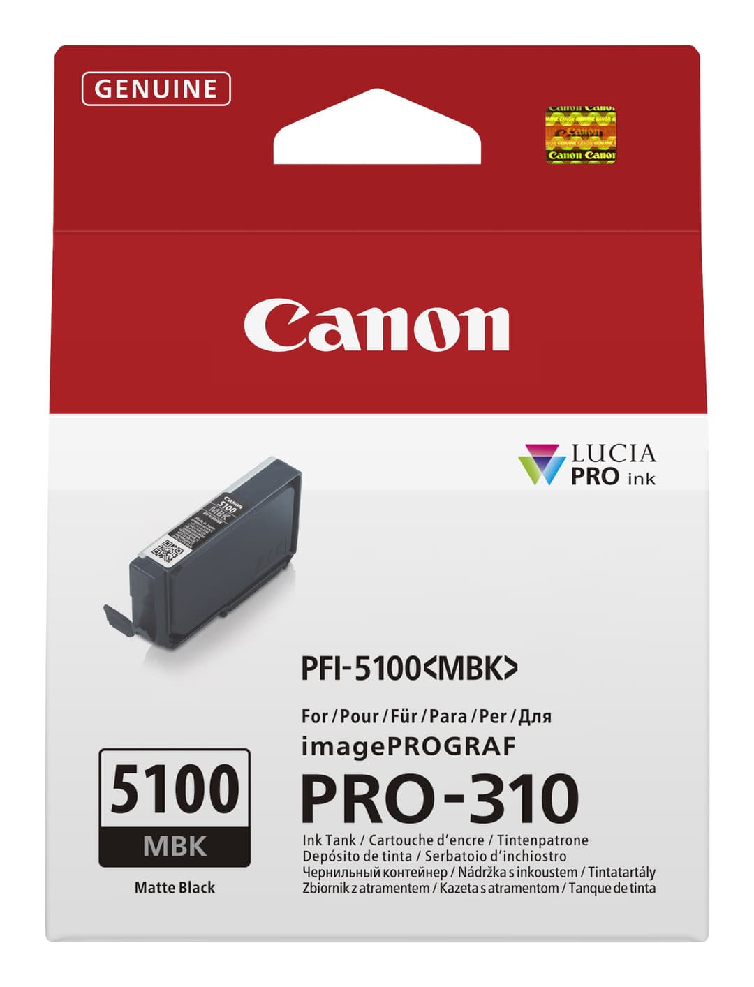 Canon PFI-5100MBK Original Ink Cartridge - Matte Black - Image 1