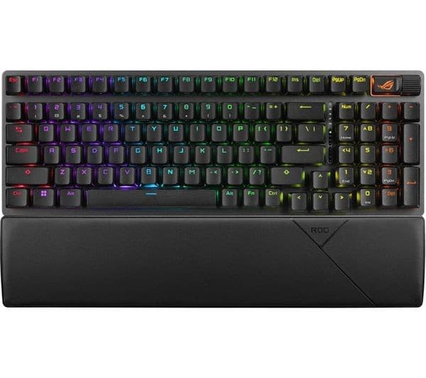 ASUS ROG Strix Scope II 96 Wireless Mechanical RGB Gaming Keyboard, ROG NX Snow - Black - Image 1