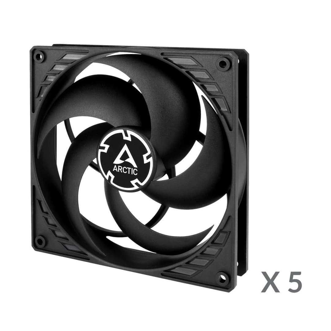 ARCTIC P14 140 mm Pressure-optimised PC Case Fan - Black, 5 Pack - Image 2
