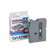 Brother TX315 White on Black 6mm x 15m Gloss Tape - Image 1
