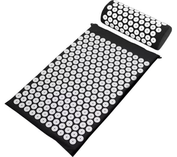 SHARPER IMAGE Acupressure Mat & Pillow Set - Black