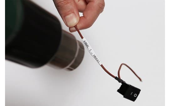 Brother HSe-261E 31mm x 1.5m Black on White Heat Shrink Tube Tape Cassette - Image 2