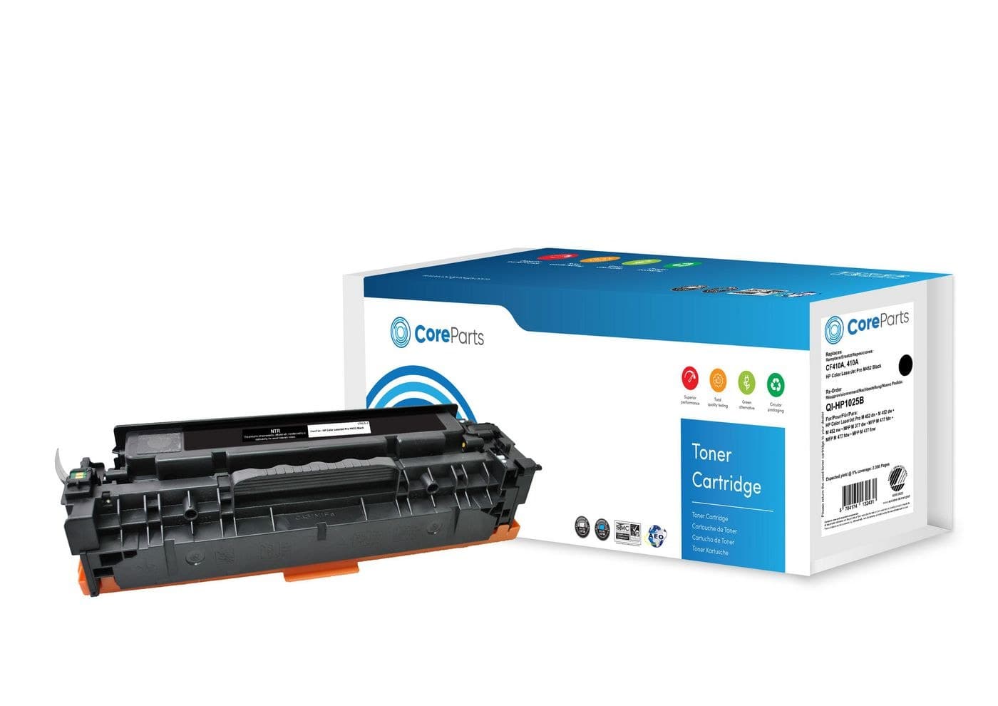 CoreParts Compatible Toner Cartridge for HP 410A (CF410A) - Black