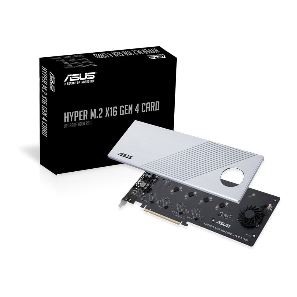 ASUS Hyper M.2 x16 Gen 4 NVMe Expansion Card with 4x M.2 Slots - Image 3