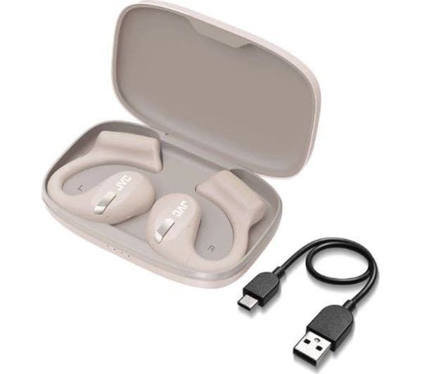JVC HA-NP50T Nearphones Open-Ear Wireless Bluetooth Earphones - Beige - Image 3