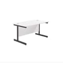 Jemini Rectangular Single Upright Cantilever Desk 1400x800x730mm White/Black KF810780 thumbnail 2