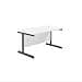 Jemini Rectangular Single Upright Cantilever Desk 1400x800x730mm White/Black KF810780 thumbnail 3