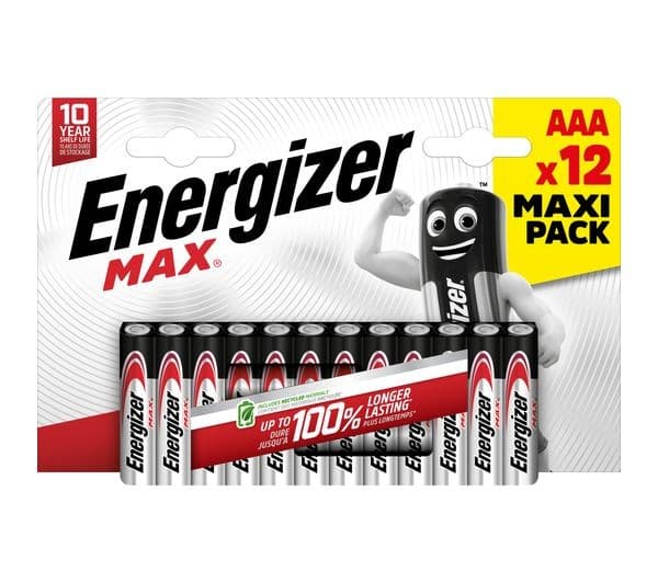 Energizer Max AAA Alkaline Batteries - Pack of 12 - Image 1